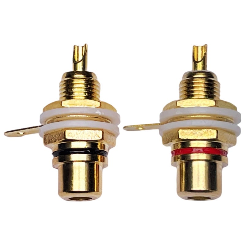 Cess RCA Socket Chassis Panel Mount, 10 Pack, Gold Plated, 29 x 23 x 15mm - Image 4